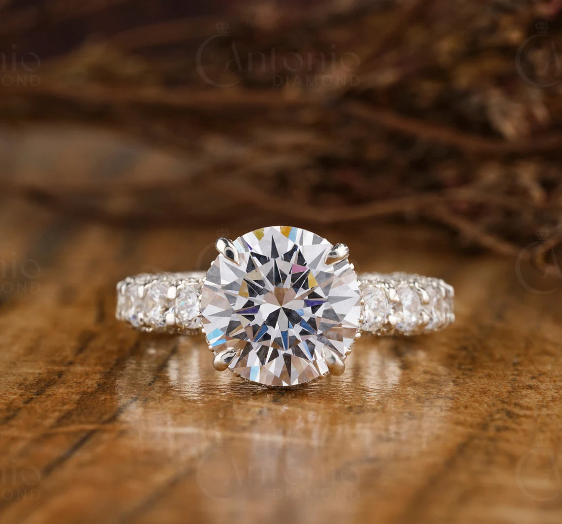 Hidden Halo Round Lab Grown Diamond Ring