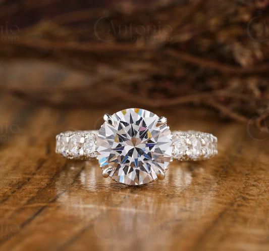 Hidden Halo Round Lab Grown Diamond Ring