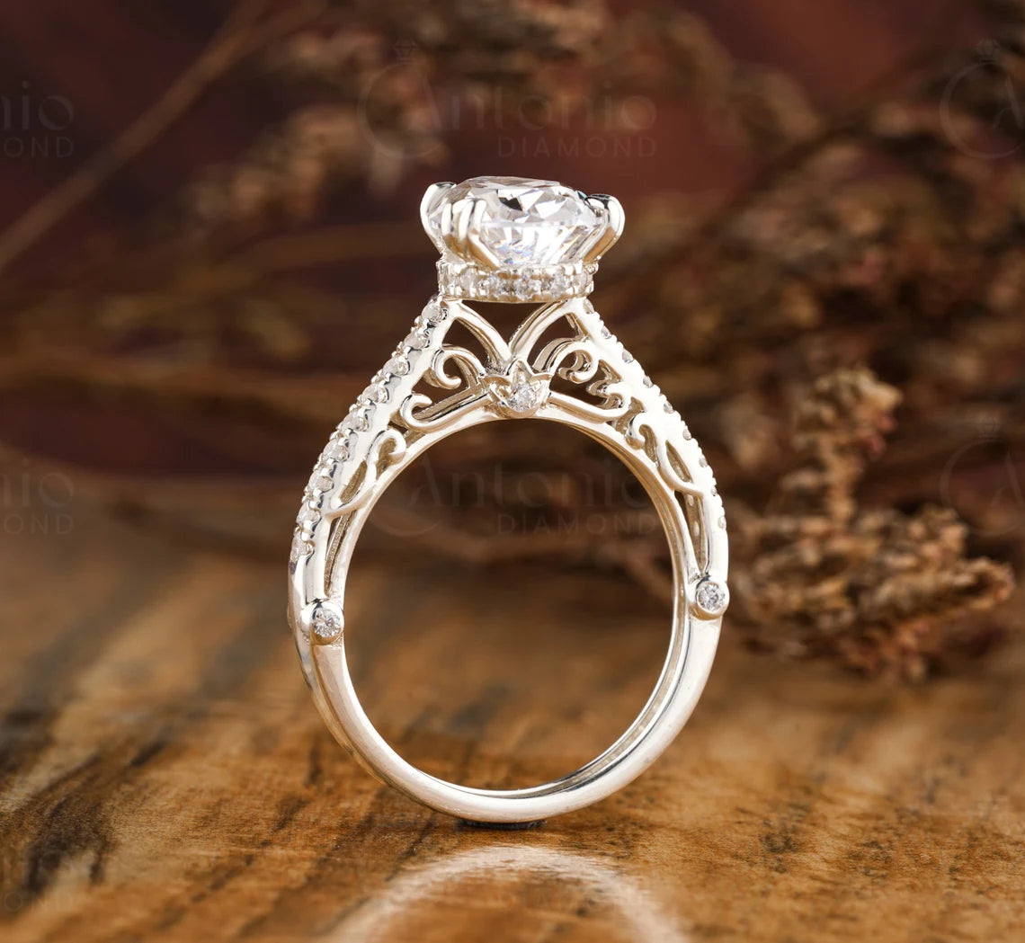 1.50 CT Pear Shaped Lab Grown F/VS1 Diamond Ring