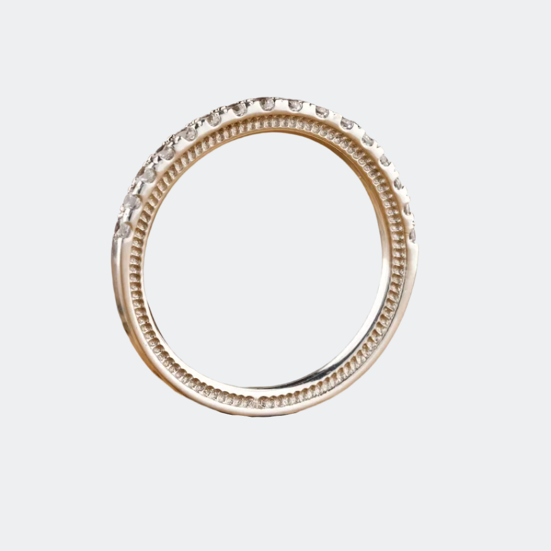 Classic Diamond Pave Wedding Band | Dainty Half Eternity Ring
