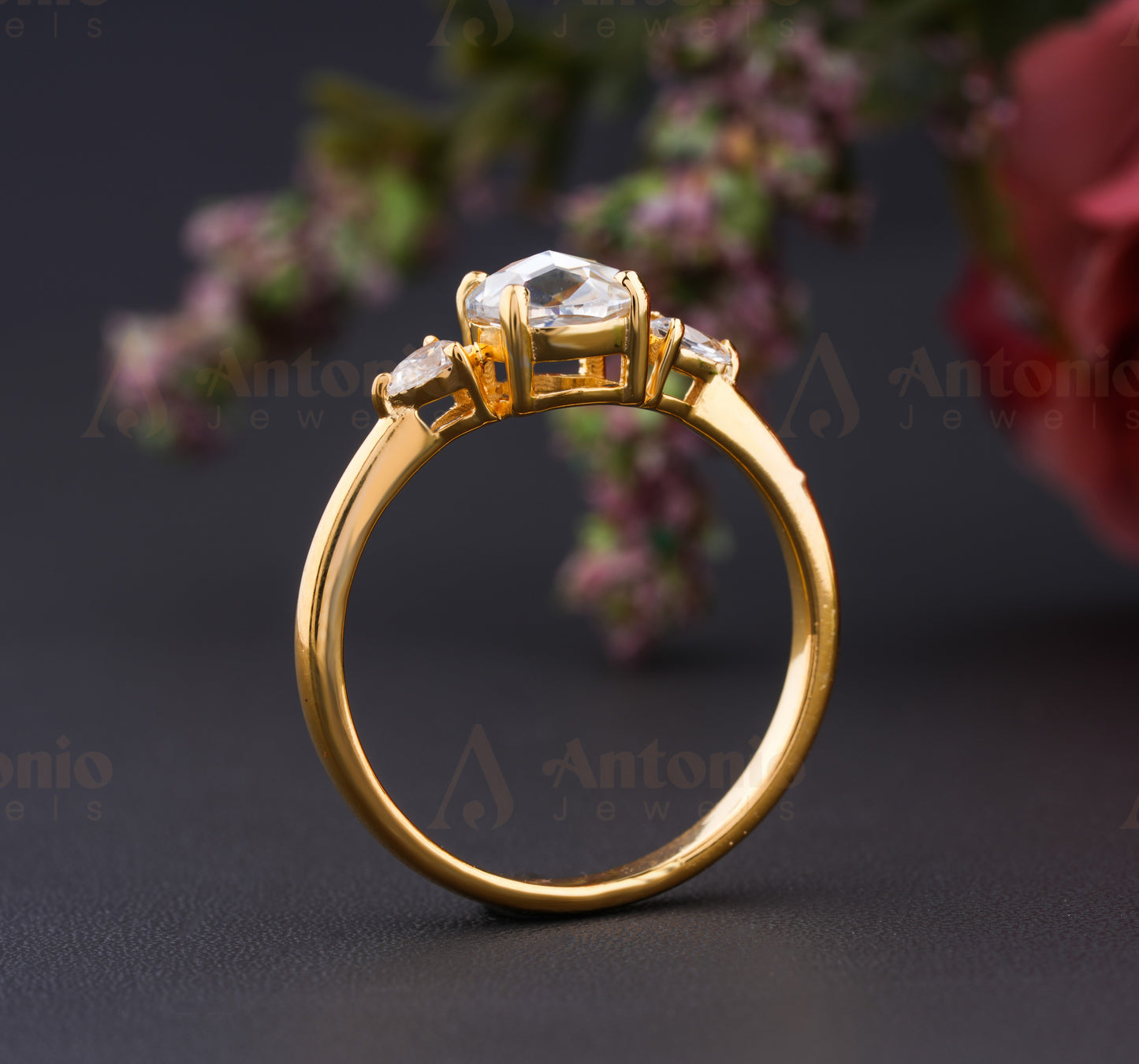 Halo Moissanite Ring Set