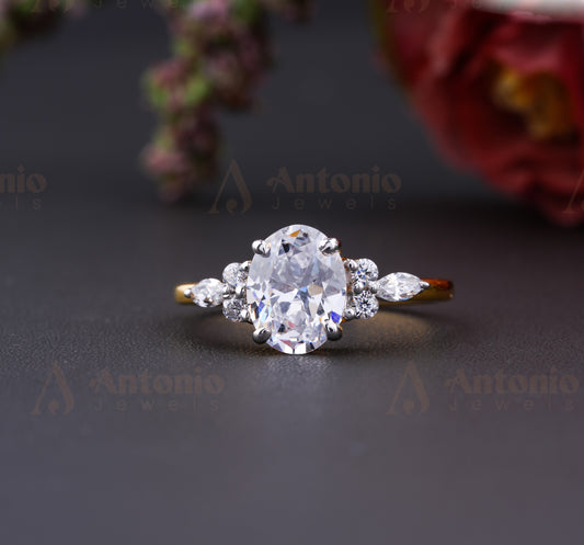 1.00 Carat Oval Moissanite Engagement Ring