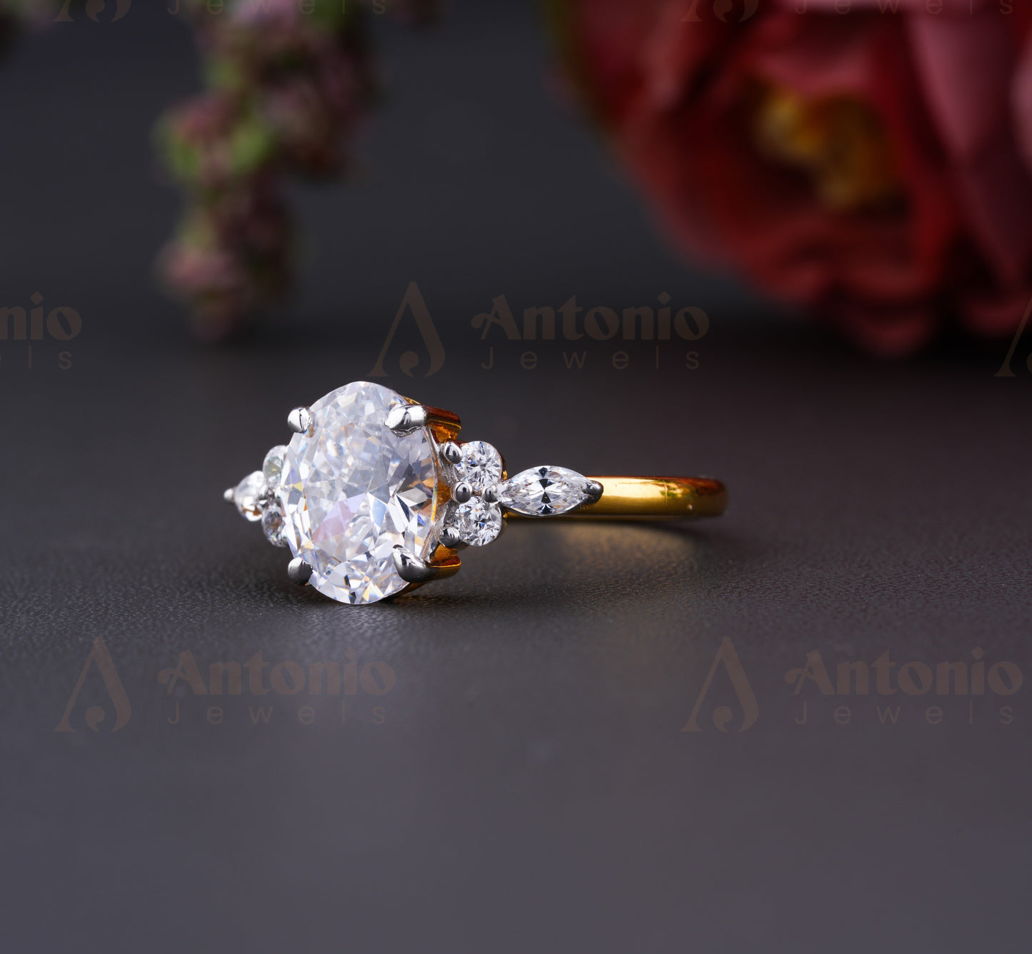 1.00 Carat Oval Moissanite Engagement Ring