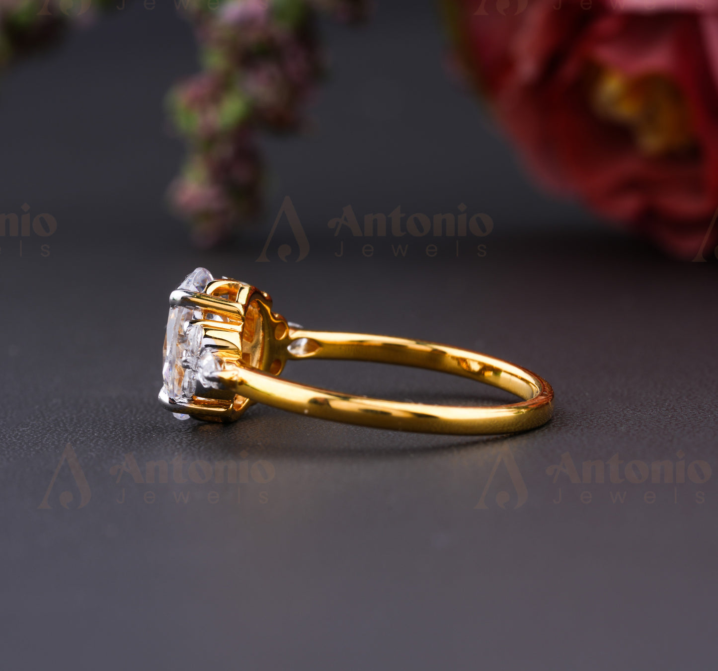 1.00 Carat Oval Moissanite Engagement Ring