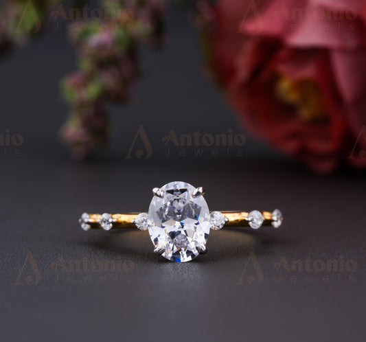 Oval Cut Moissanite Engagement Ring