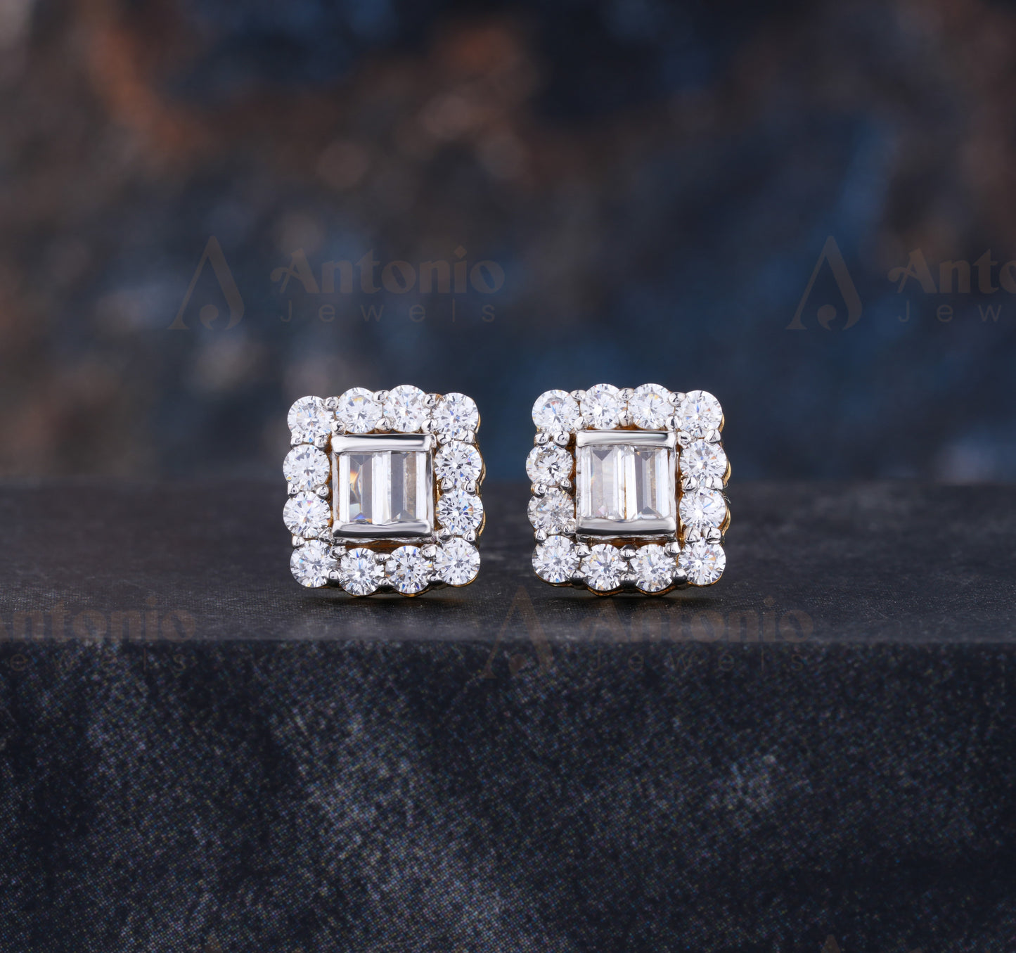 Halo Moissanite Wedding Earring