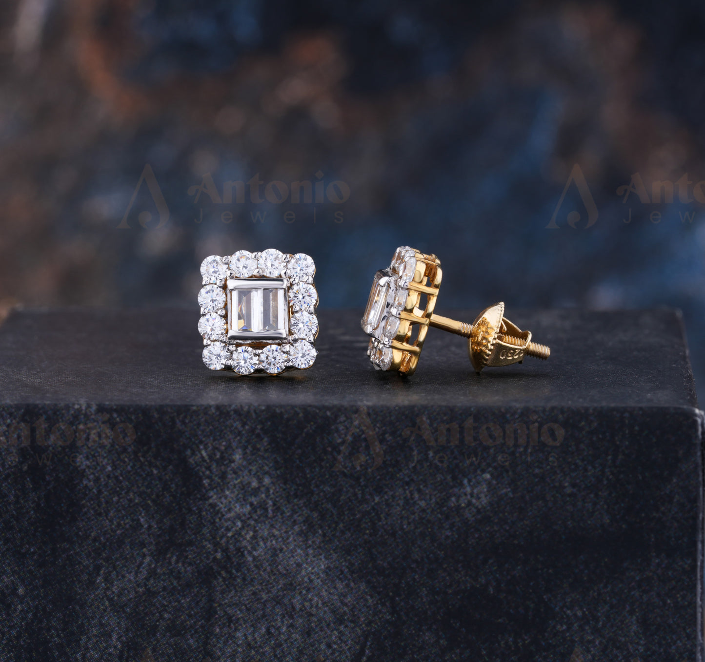 Halo Moissanite Wedding Earring