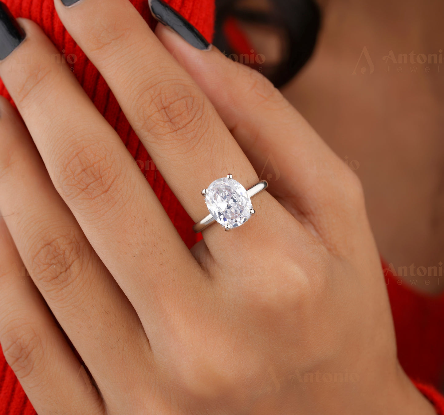 2.00 Ct Cushion Cut Moissanite Engagement Ring