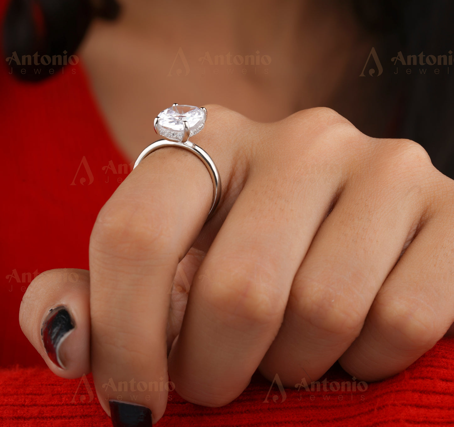 2.00 Ct Cushion Cut Moissanite Engagement Ring