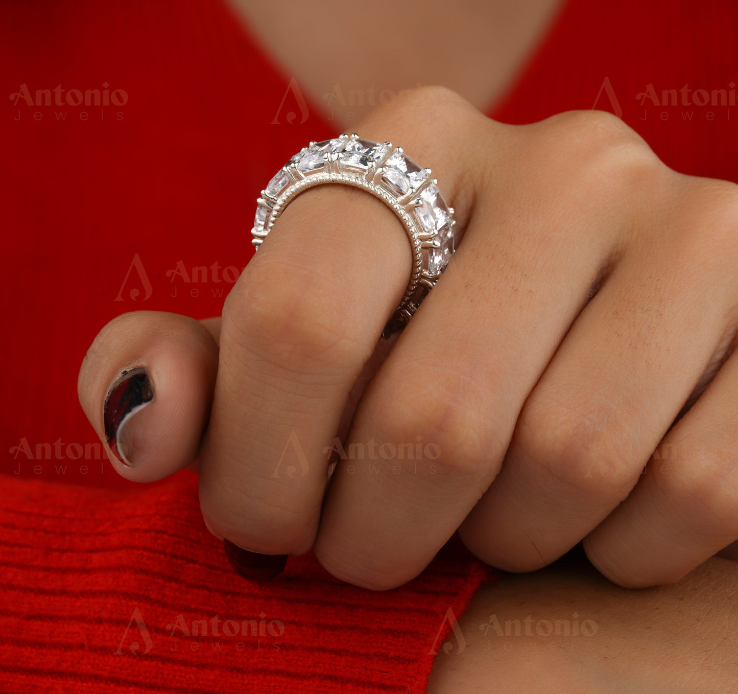 Moissanite Full Eternity Band