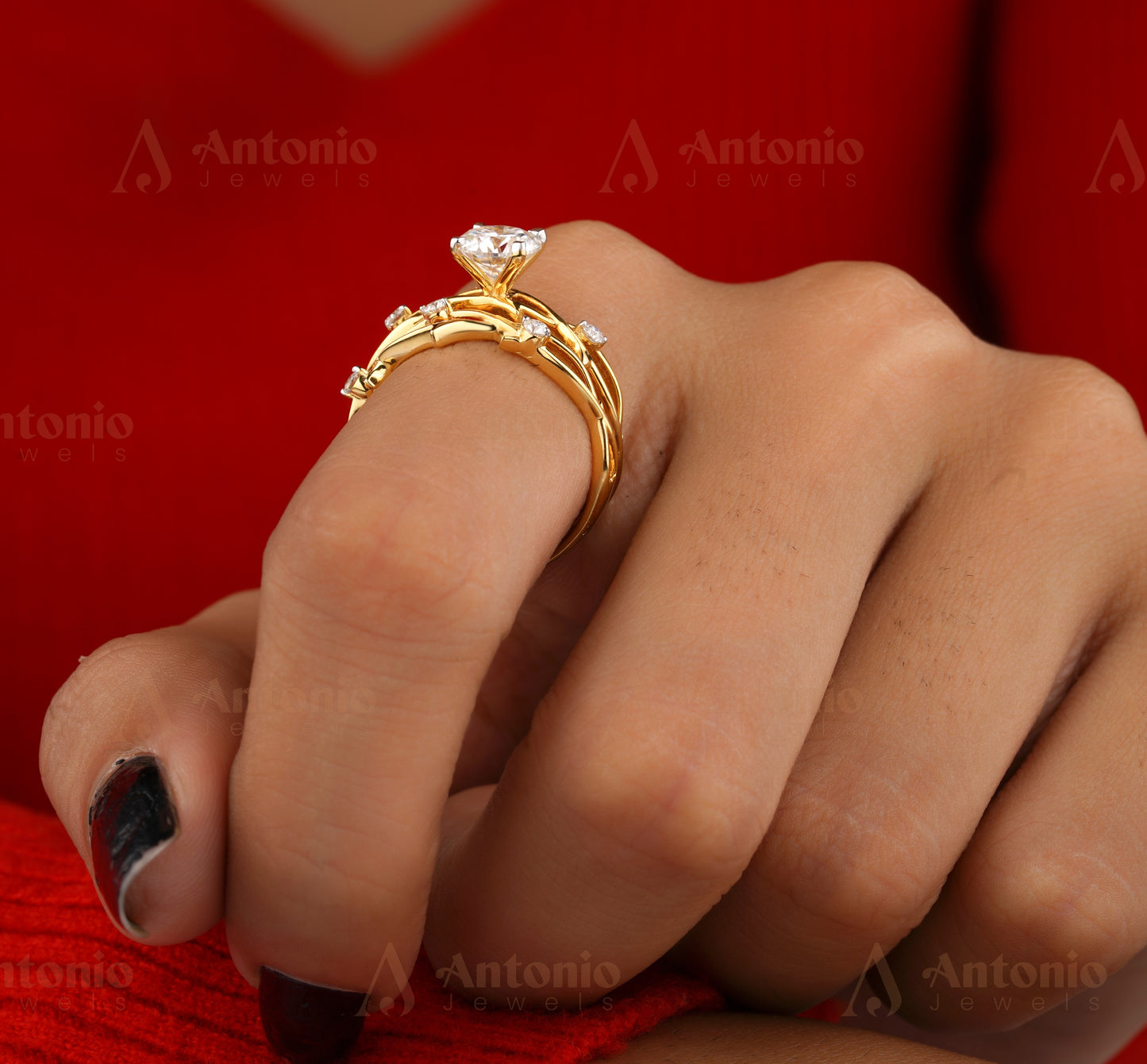 Twig Wedding Ring Set