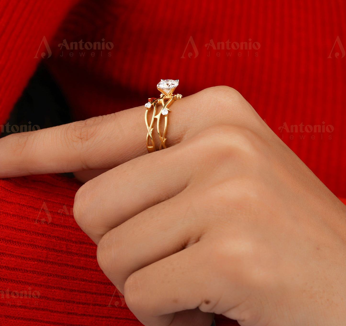 Twig Wedding Ring Set