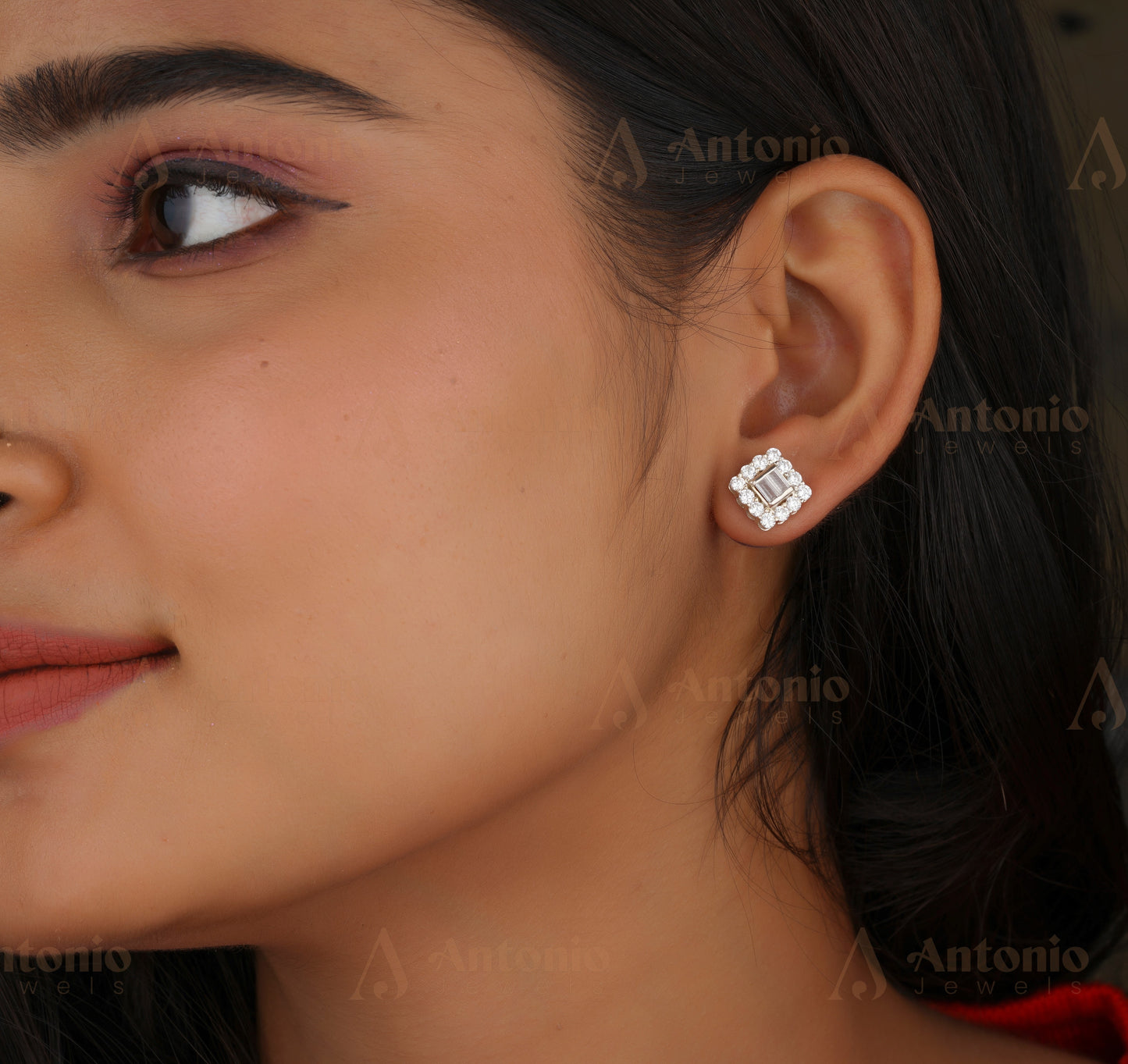 Halo Moissanite Wedding Earring
