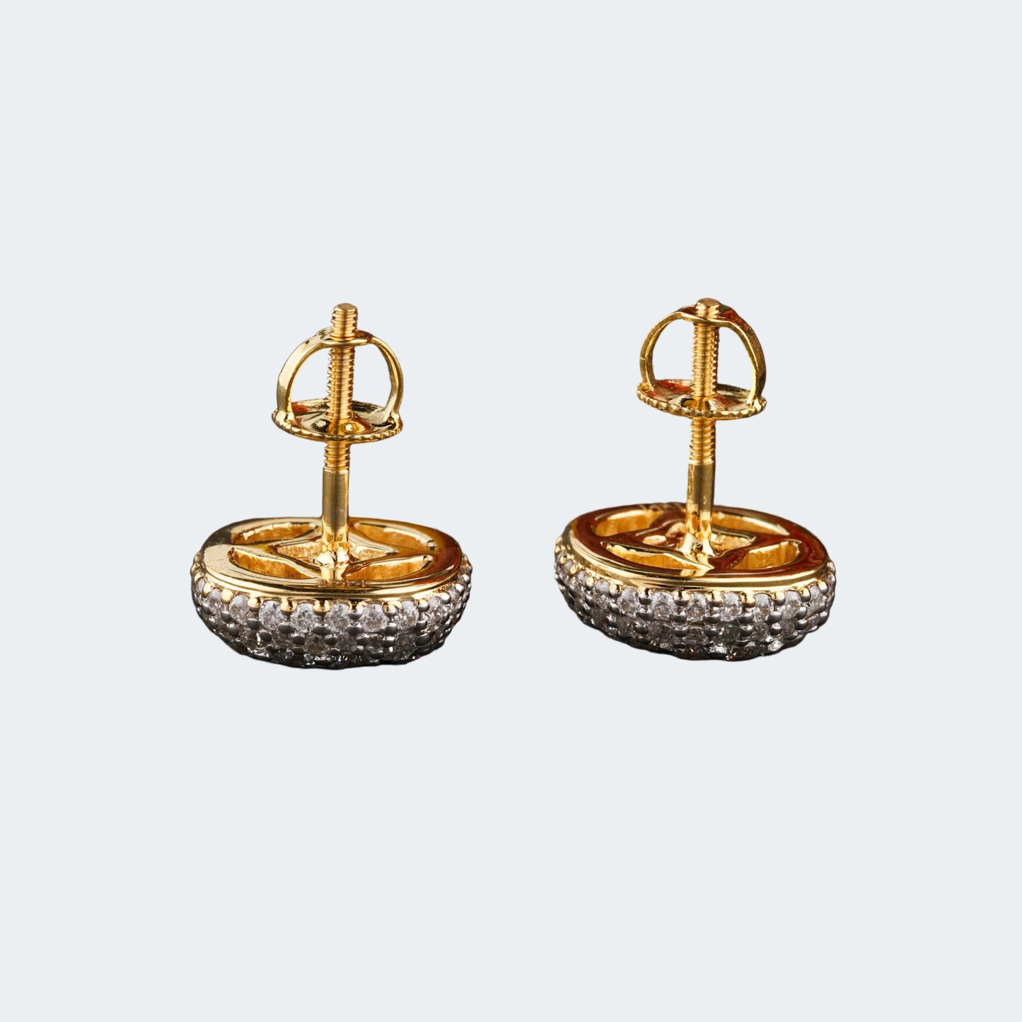 Dazzling Pave Moissanite Dome Stud Earrings - Maximum Sparkle