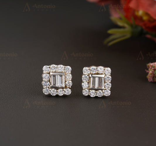 Halo Moissanite Wedding Earring
