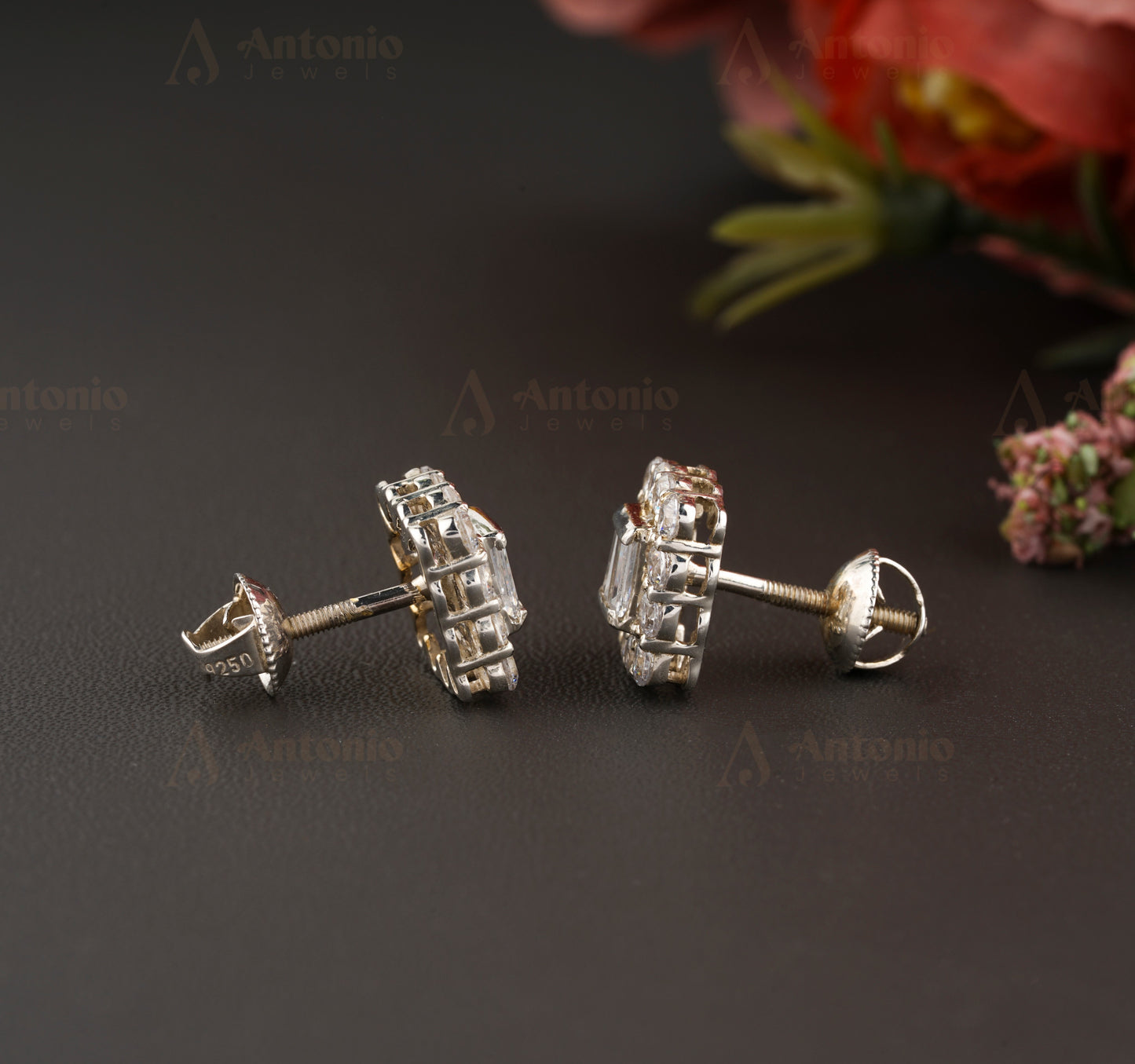 Halo Moissanite Wedding Earring