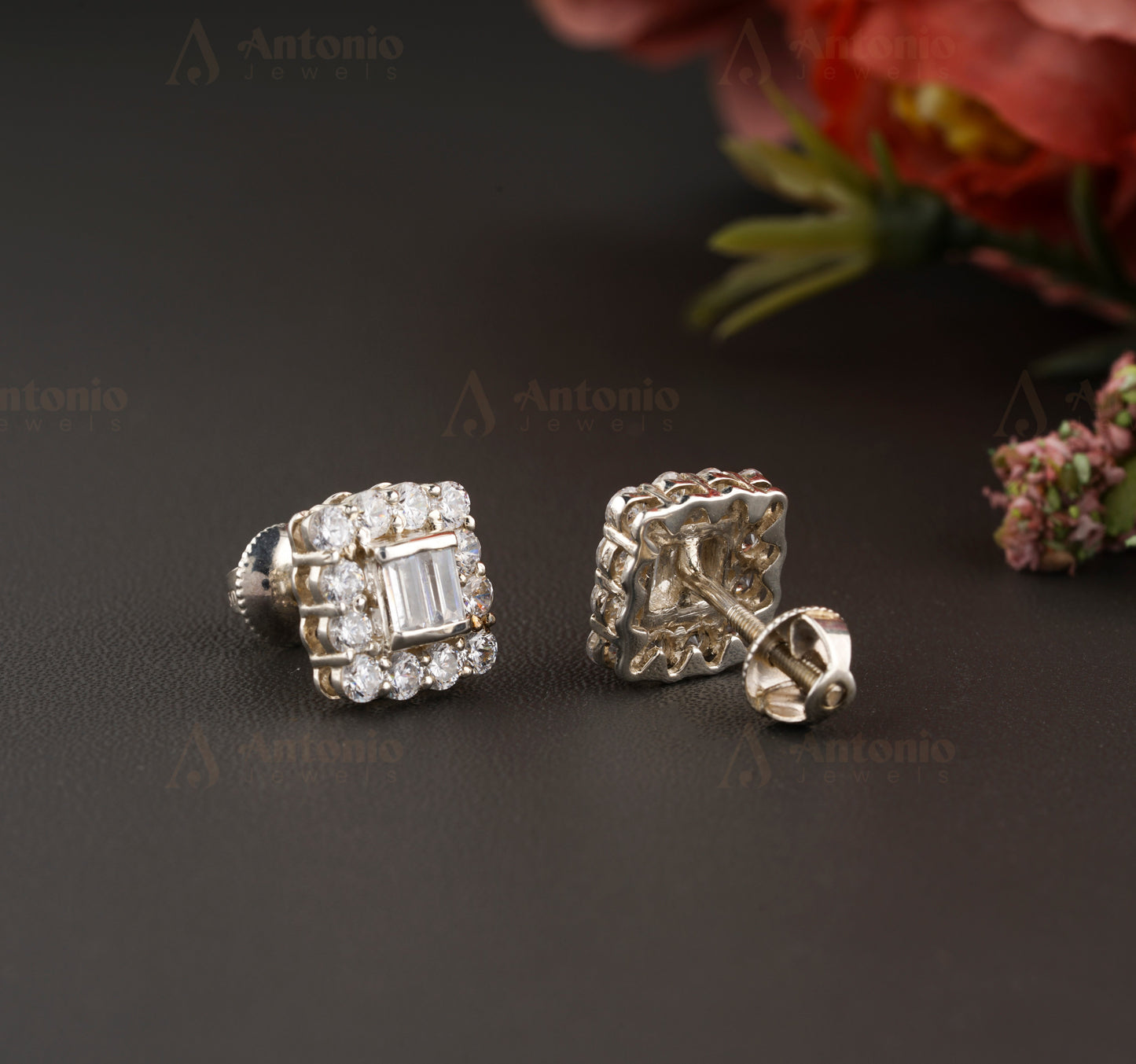 Halo Moissanite Wedding Earring