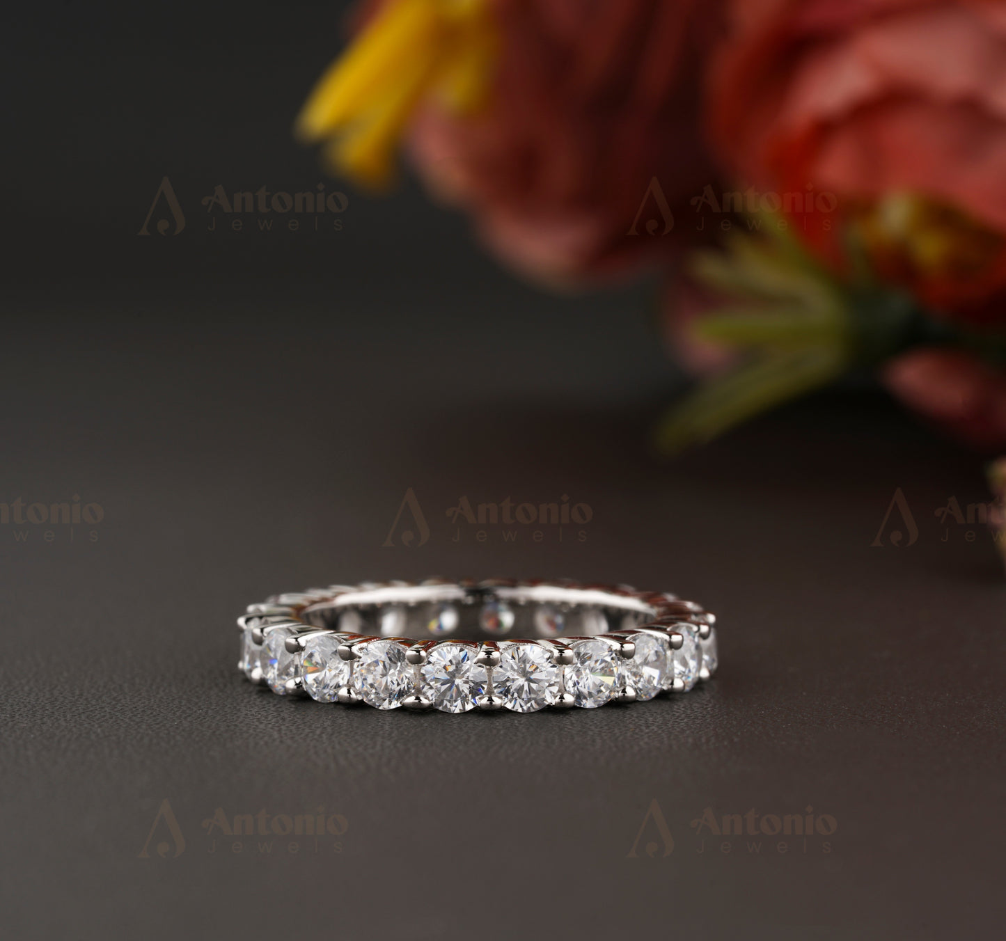 Prong Round Diamond Wedding Band