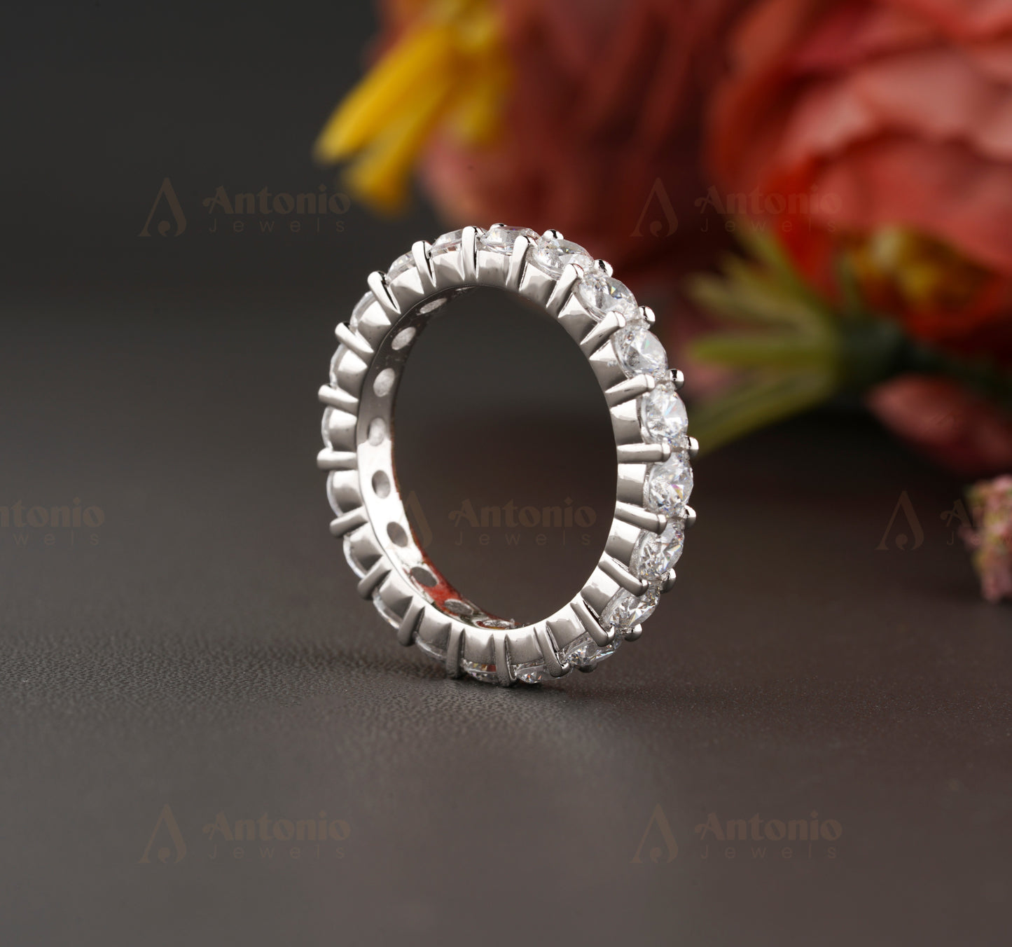 Prong Round Diamond Wedding Band