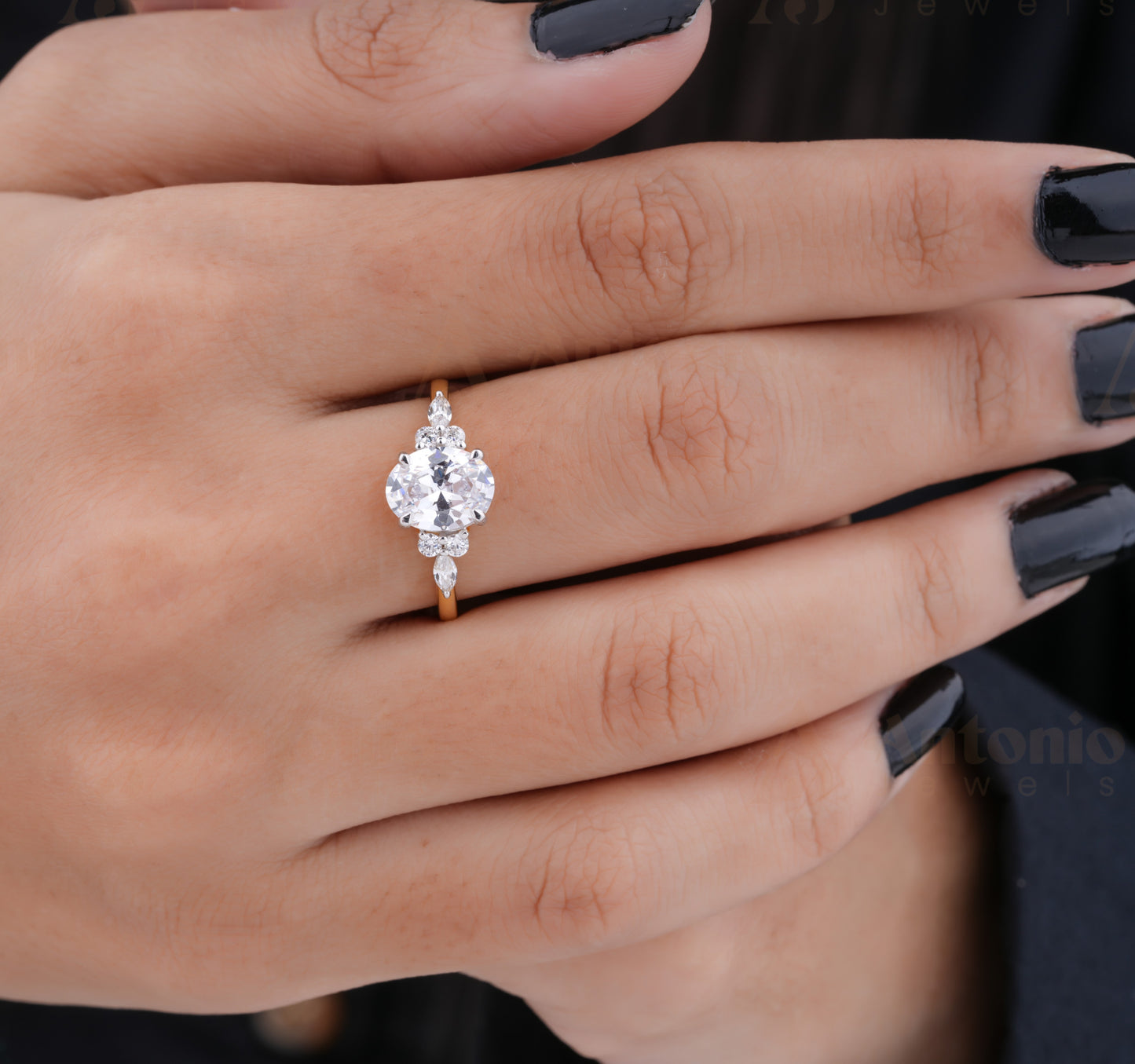 1.00 Carat Oval Moissanite Engagement Ring