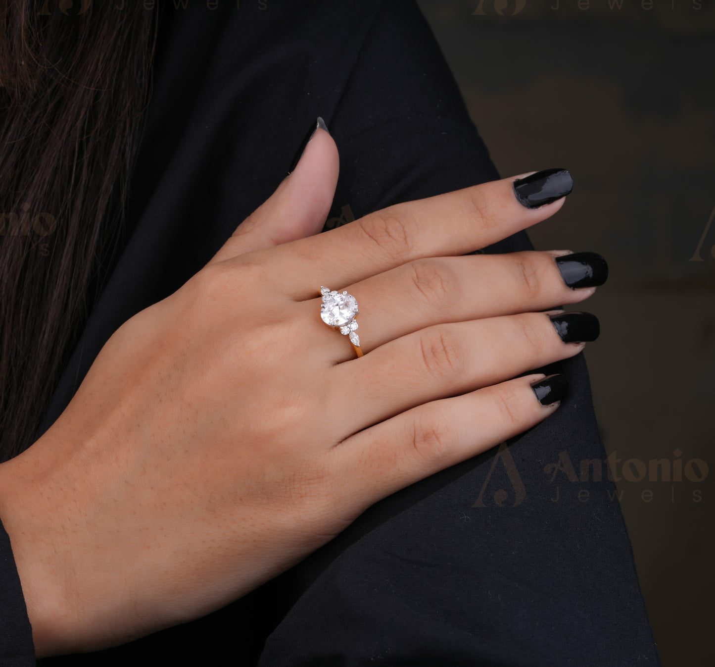 1.00 Carat Oval Moissanite Engagement Ring