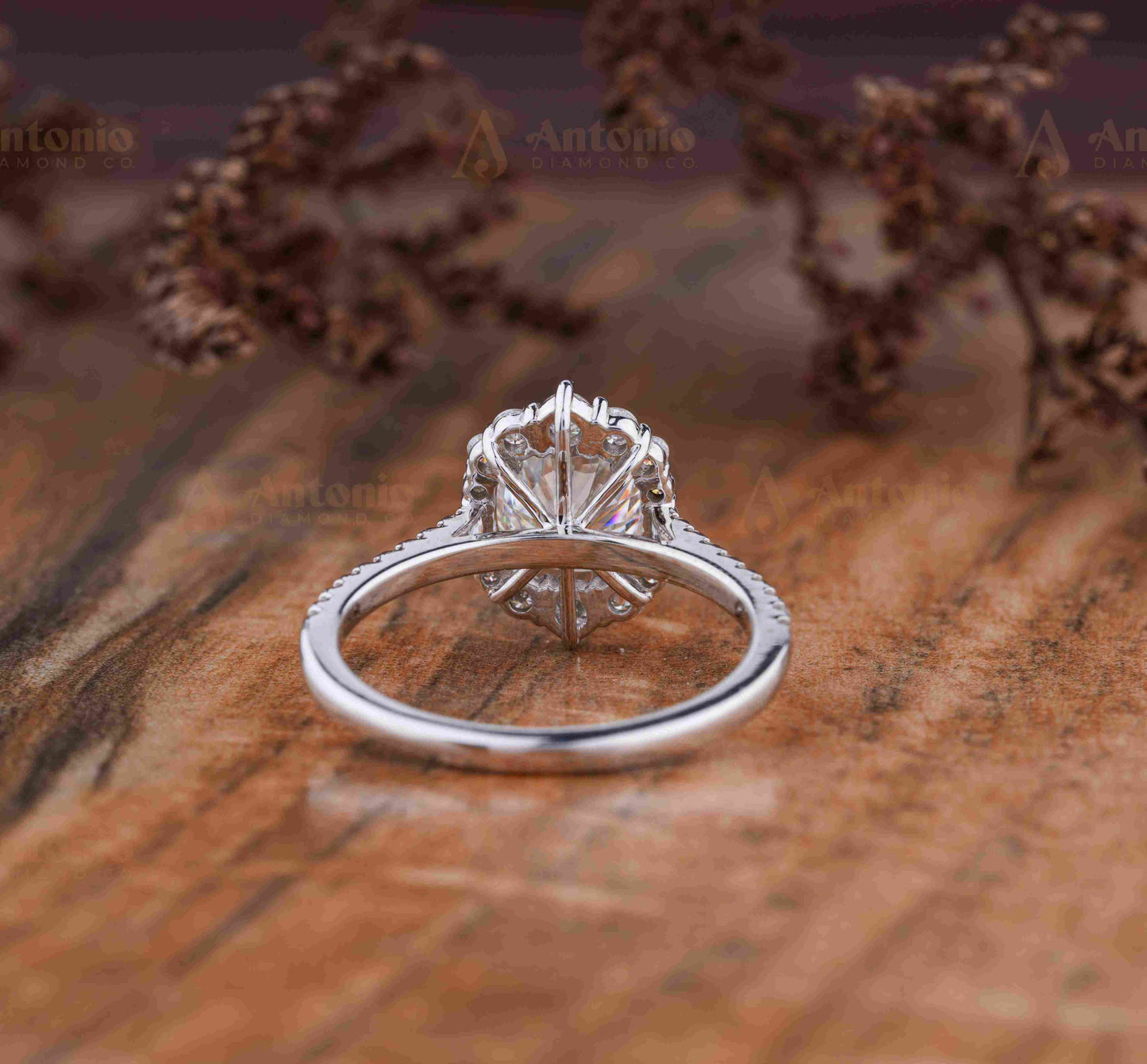 Snowflake Cushion Cut Lab Grown Diamond Bridal Set