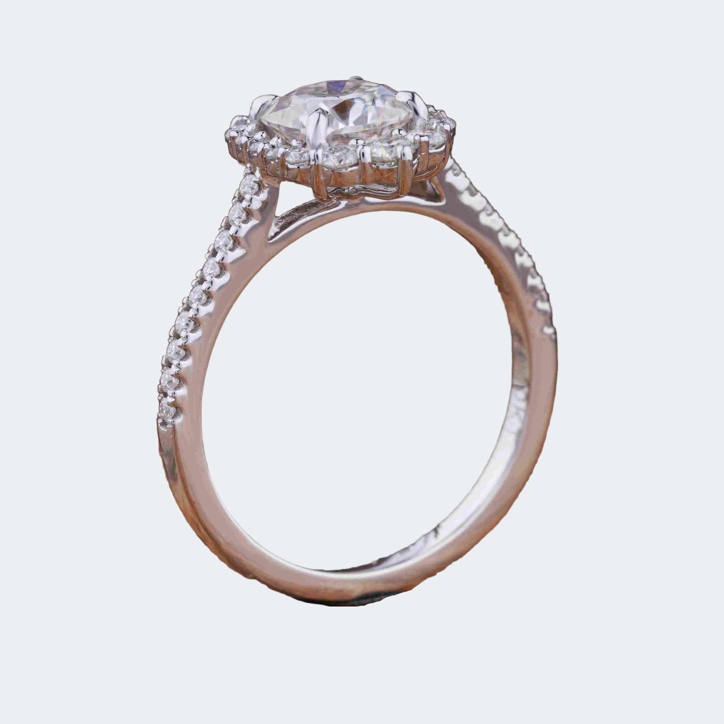 Cushion Cut Diamond Engagement Ring with Halo Setting - Antonio Jewels