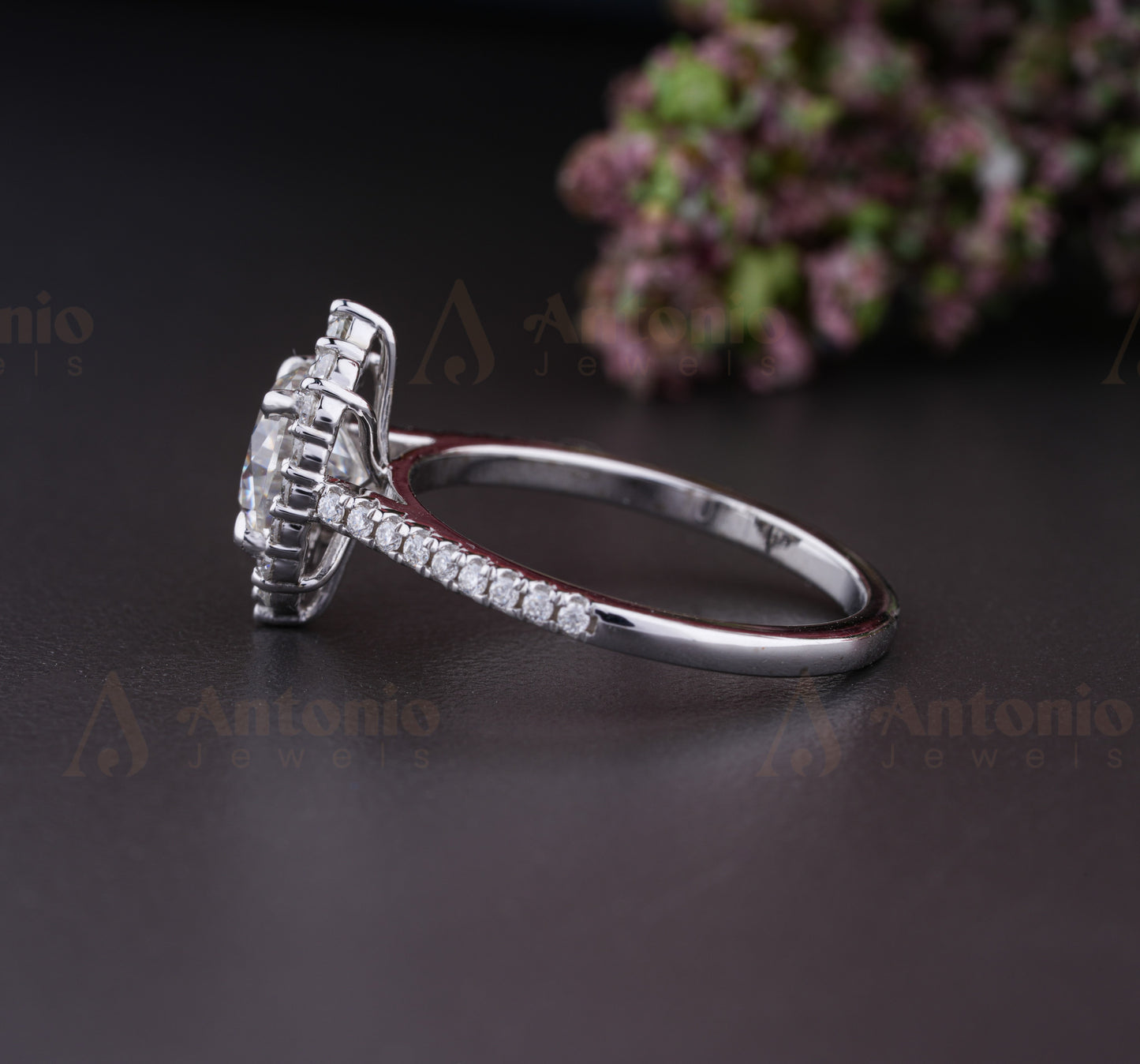 Snowflake Cushion Moissanite Wedding Ring
