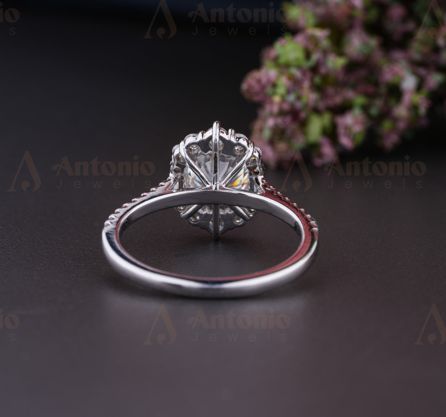 Snowflake Cushion Moissanite Wedding Ring