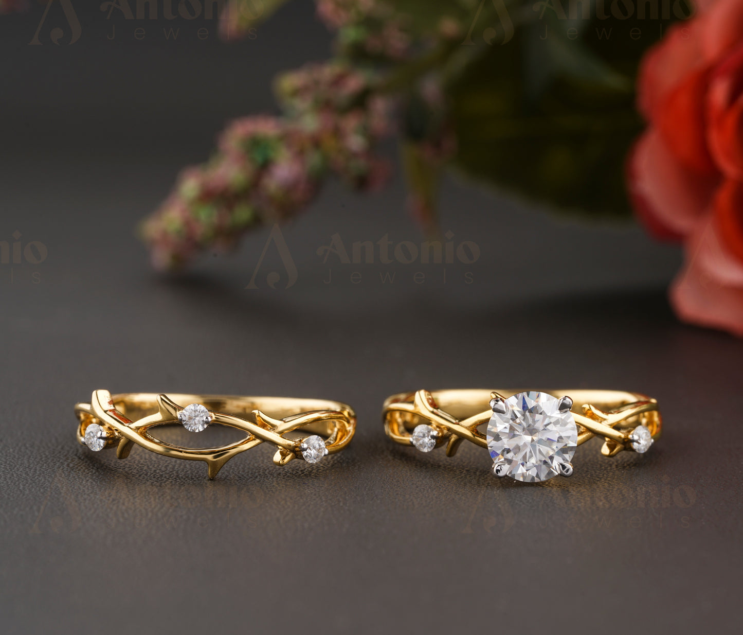 Twig Wedding Ring Set
