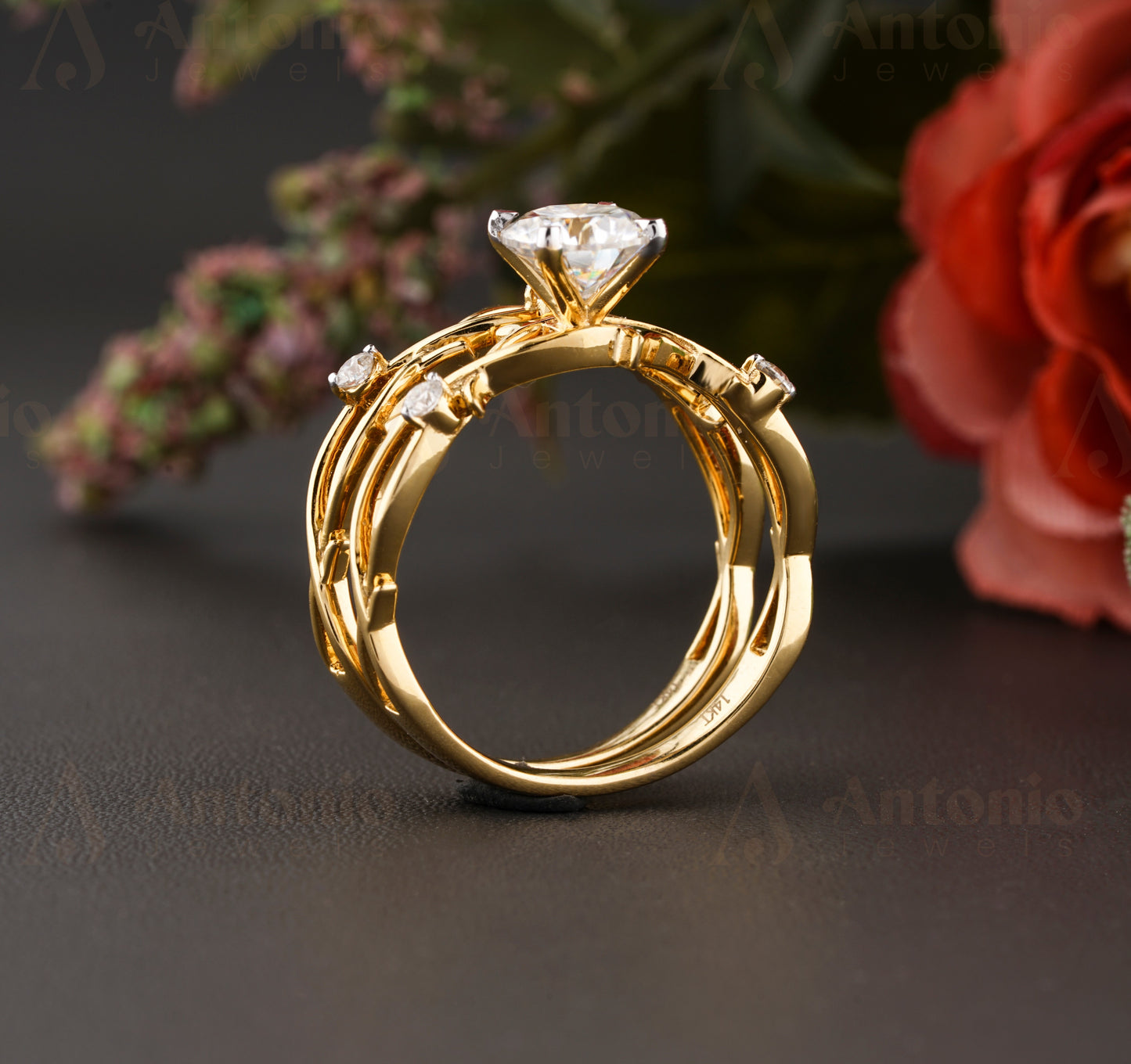 Twig Wedding Ring Set