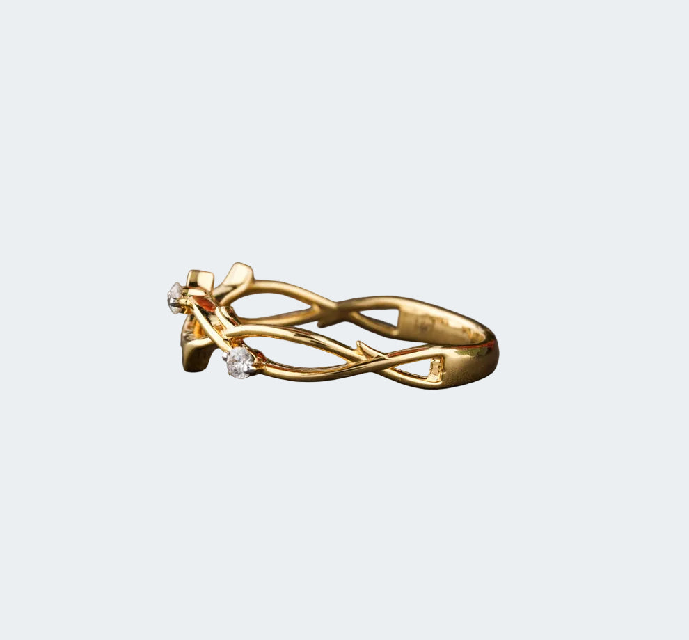Thorn Branch Ring with Moissanite - Women's Fine Jewelry - Gift For Her