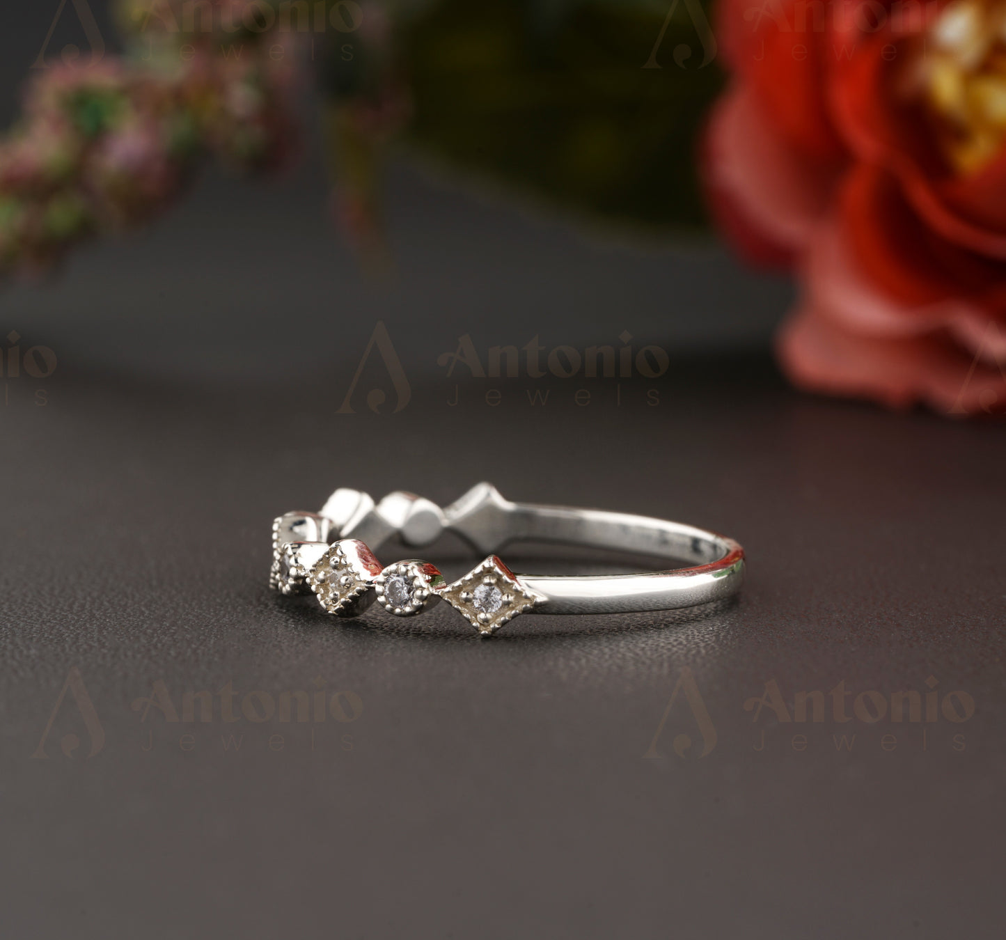 Half Eternity Moissanite Wedding Band