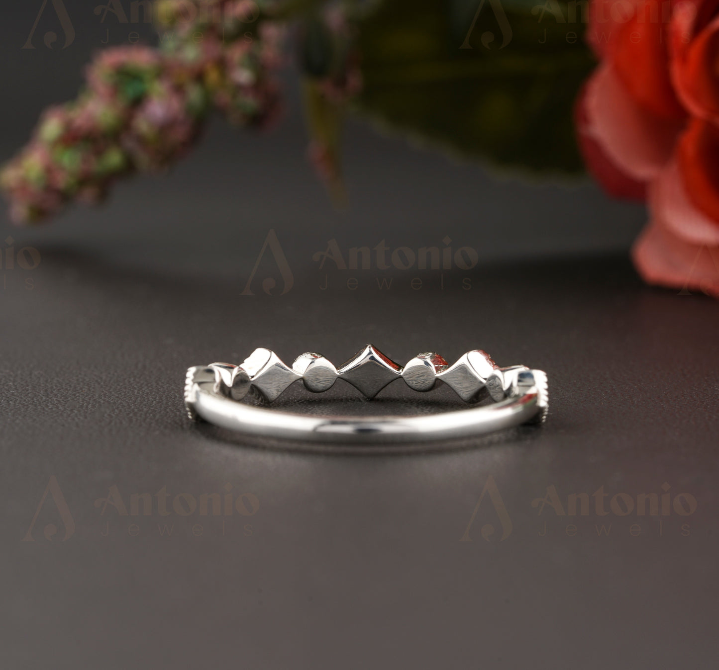 Half Eternity Moissanite Wedding Band
