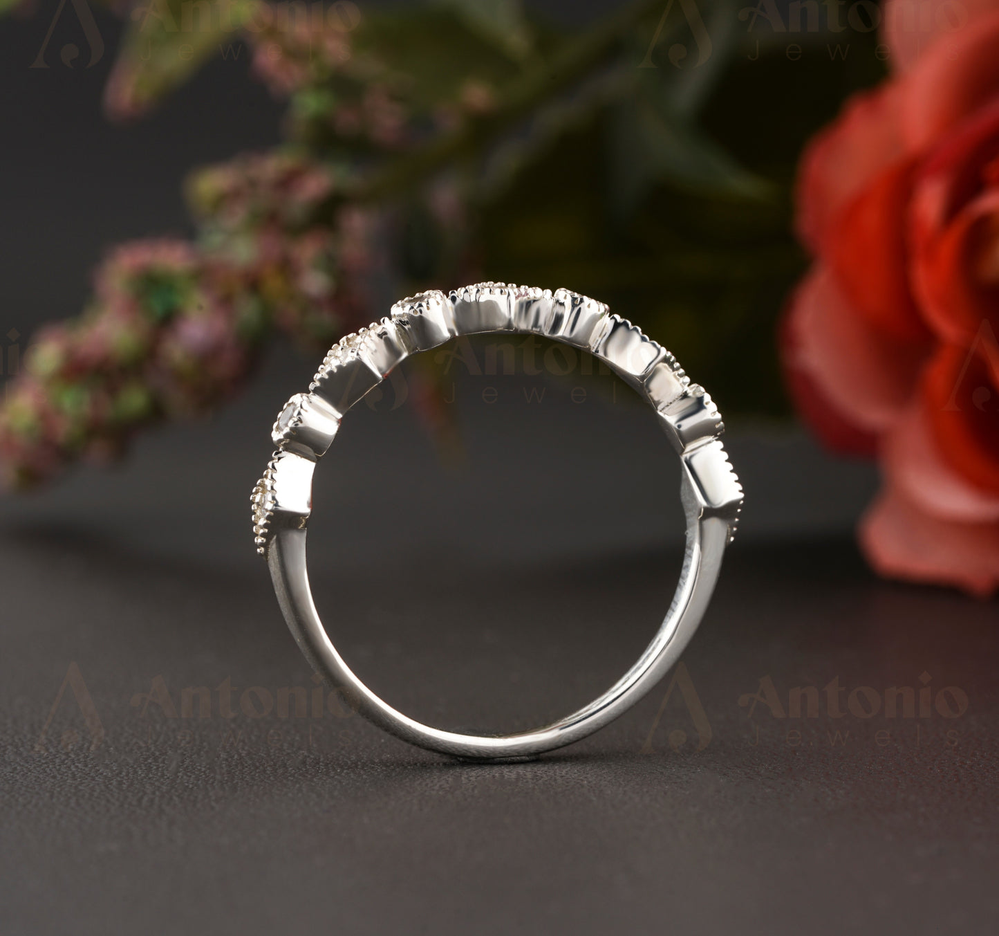 Half Eternity Moissanite Wedding Band