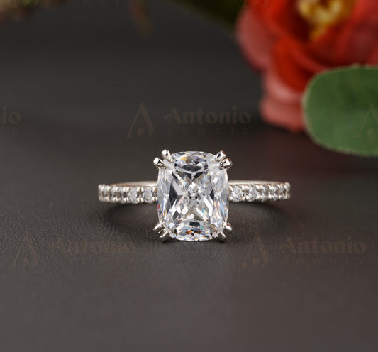 Cushion Cut Moissanite Ring