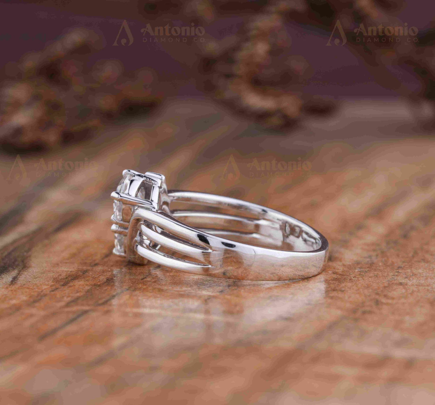 14K Gold Round Toi Et Moi Engagement Ring