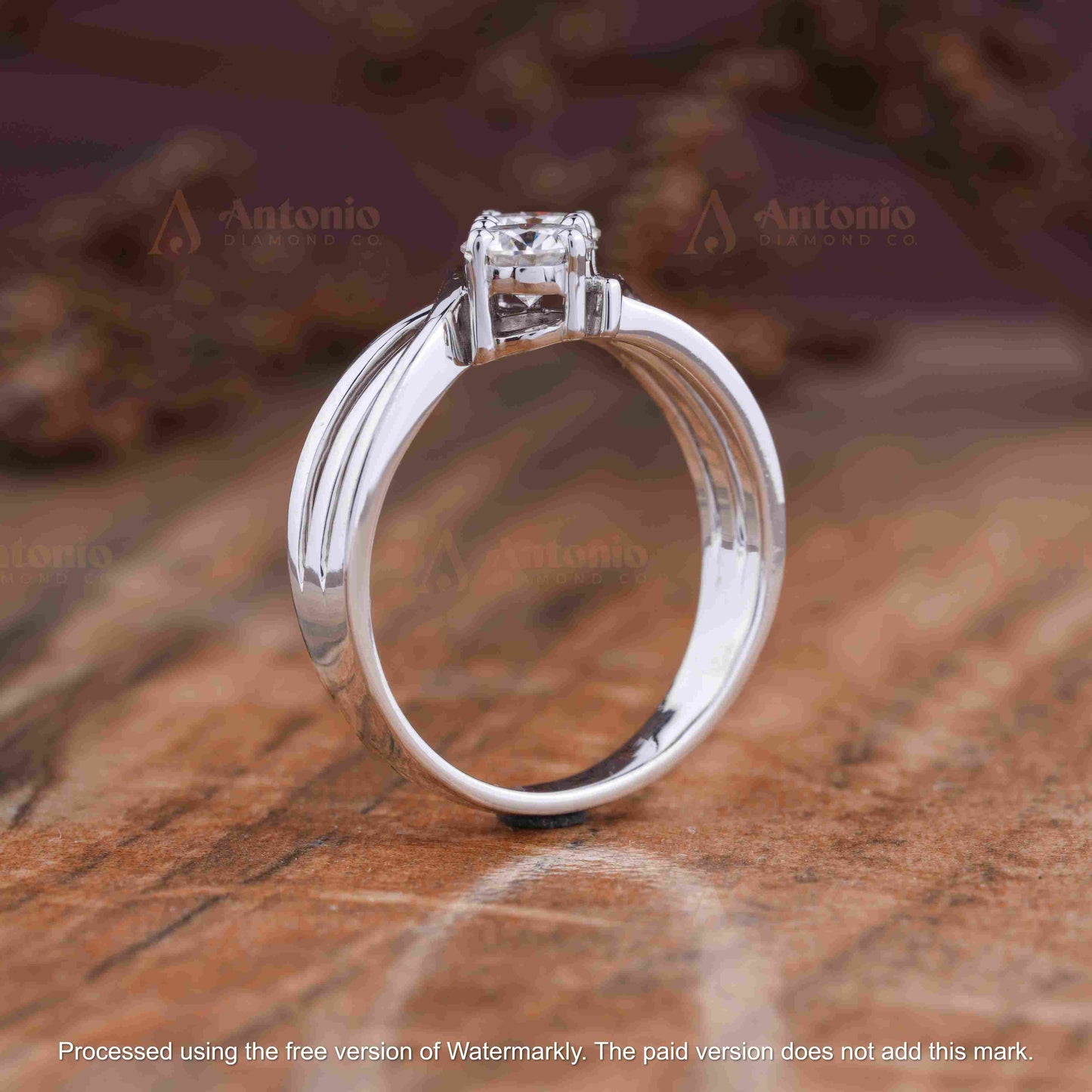 14K Gold Round Toi Et Moi Engagement Ring