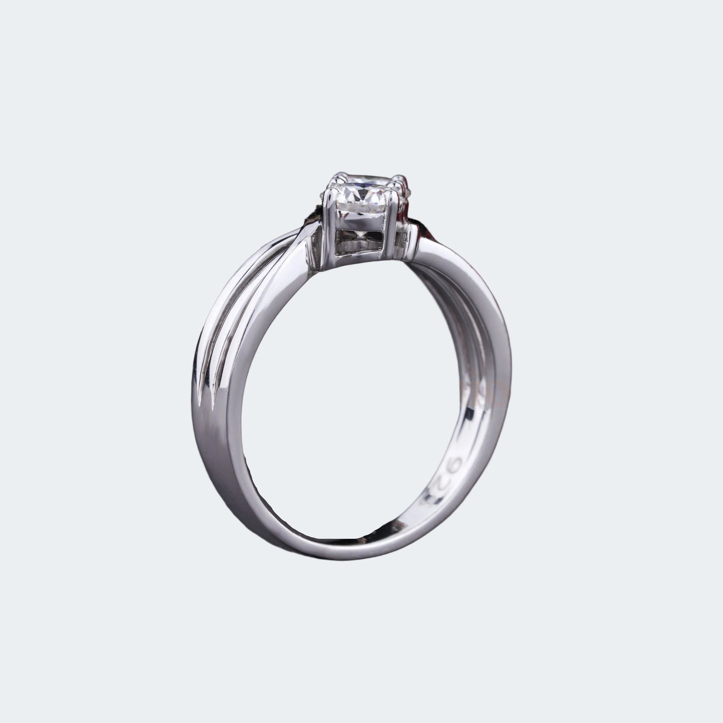 Two Stone Bypass Moissanite Ring - Promise Ring | Antonio Jewels