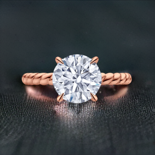 Moissanite Dainty Solitaire Engagement Ring
