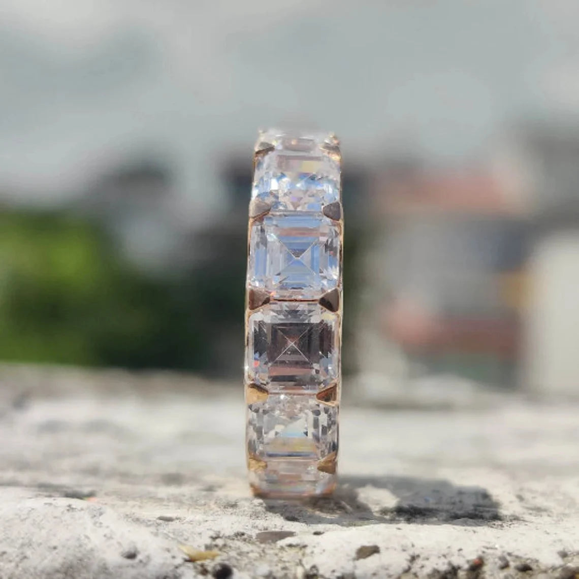 Full Eternity Moissanite Wedding Band