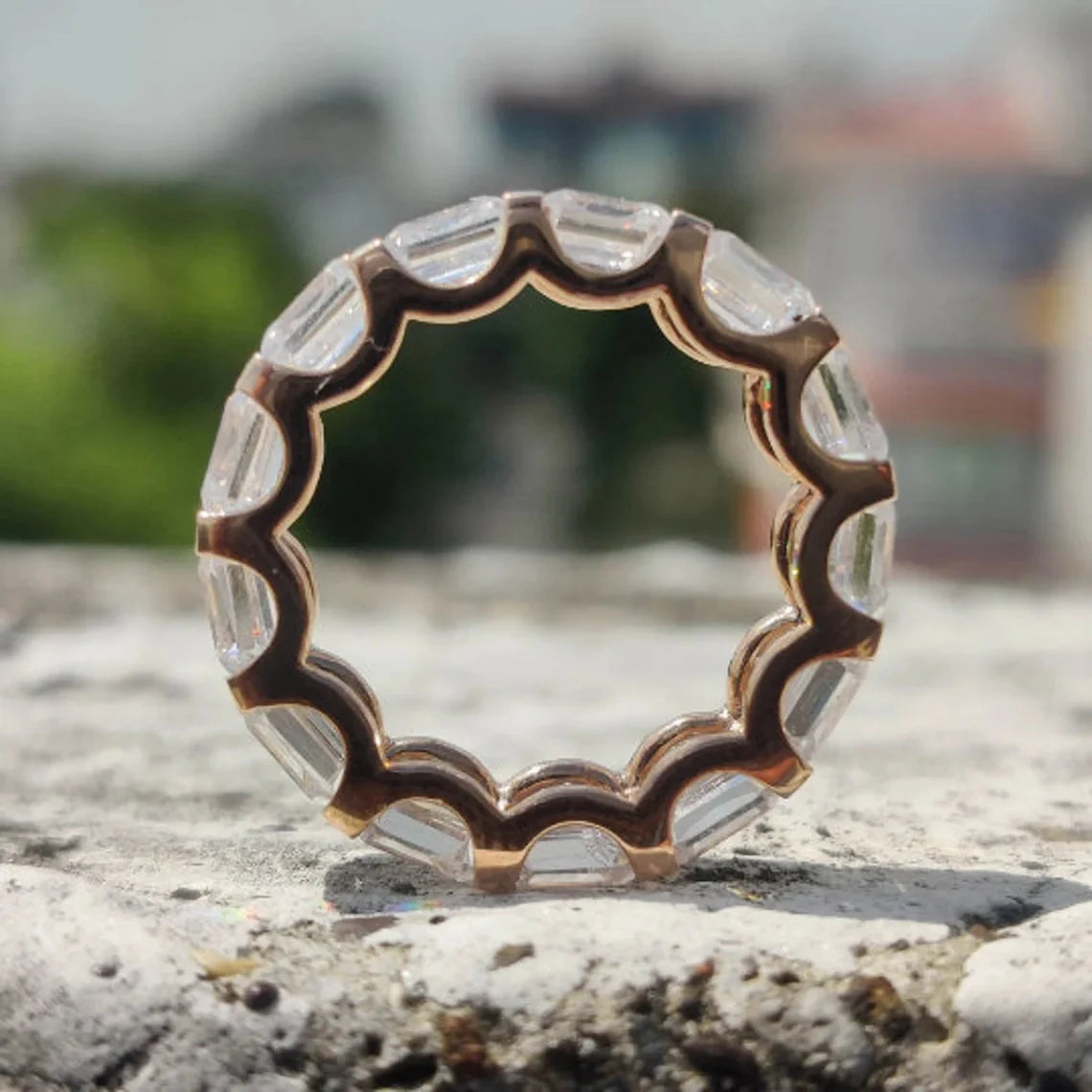Full Eternity Moissanite Wedding Band