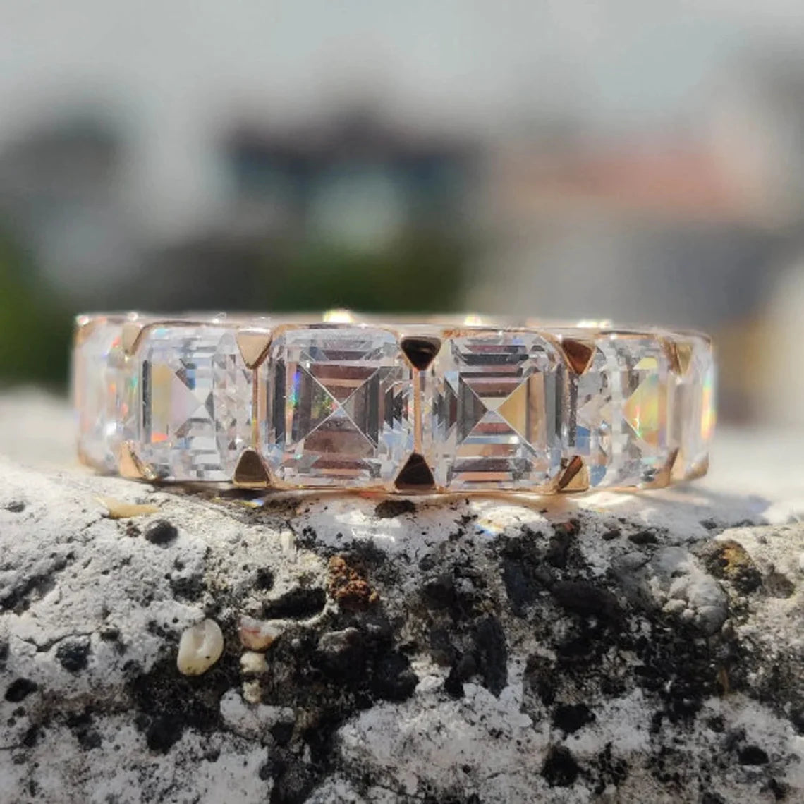 Full Eternity Moissanite Wedding Band