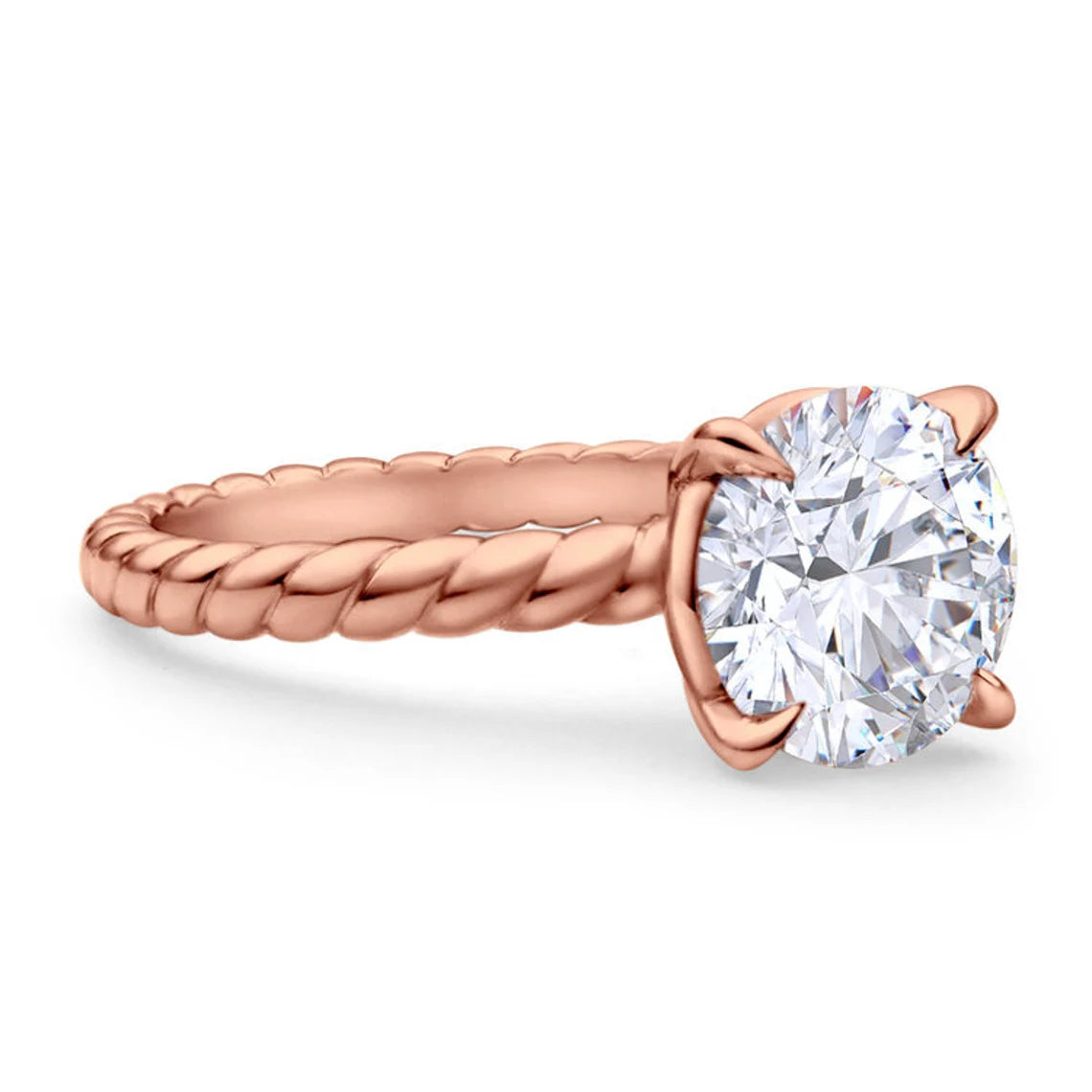 Moissanite Dainty Solitaire Engagement Ring