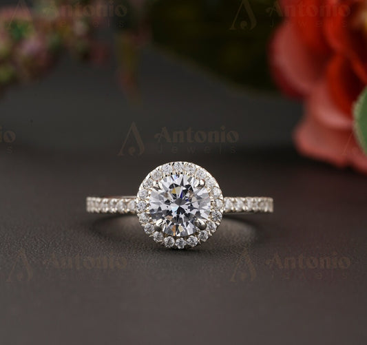 Half Eternity Moissanite Diamond Ring