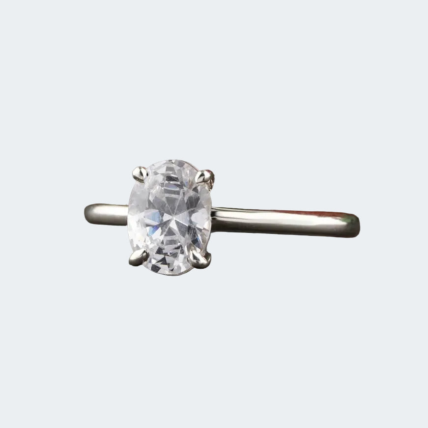 Classic Oval Cut Solitaire Moissanite Engagement Ring