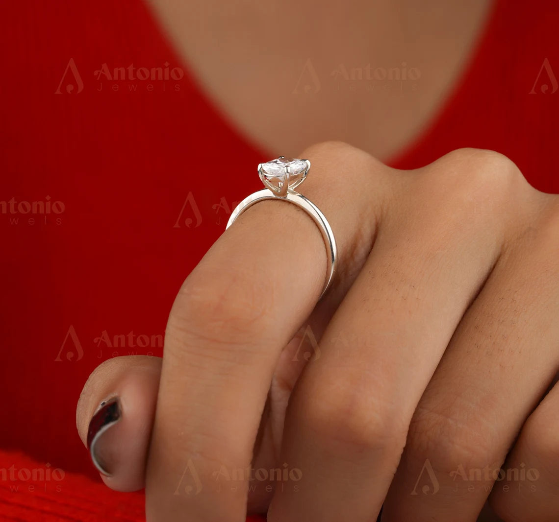 Hidden Halo Moissanite Diamond Ring