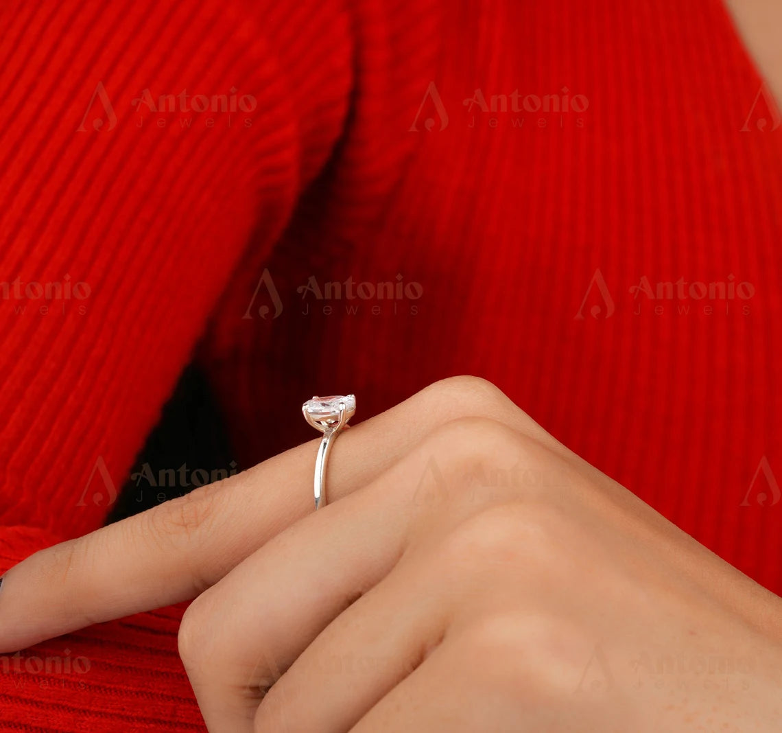 Hidden Halo Moissanite Diamond Ring