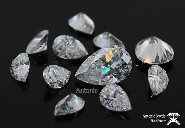 D Colour Lab Grown Pear Shape loose Moissanite