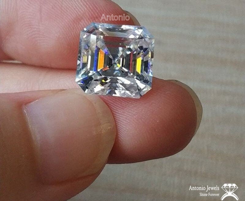 Asscher Cut Moissanite Diamond
